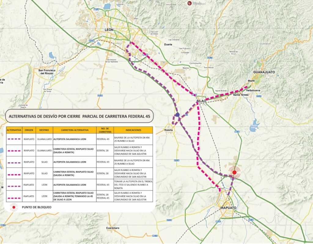 Habr Cierre Parcial Y Total En Tramo De La Carretera Irapuato Silao El