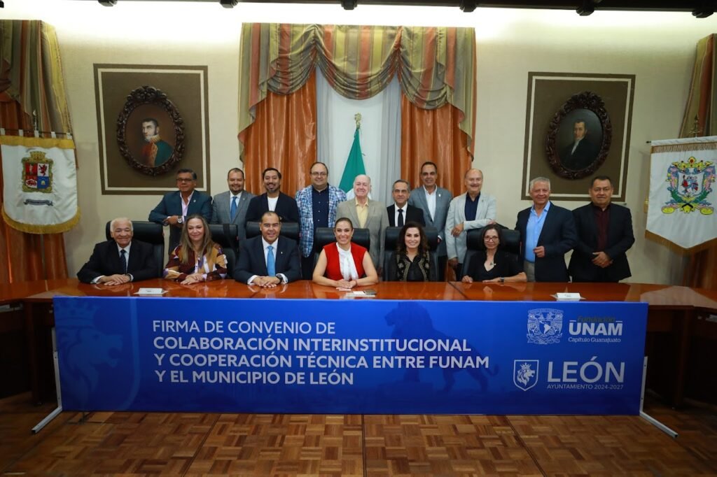 Ale Gutiérrez, Presidencia Municipal de León, firmó convenio de colaboración con FUNAM Guanajuato.