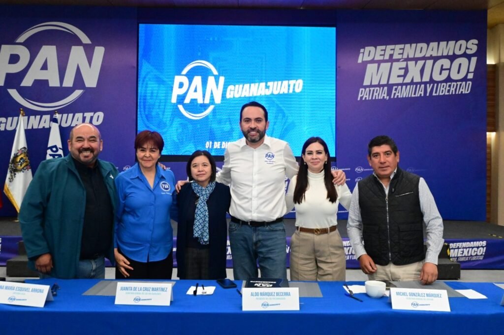 Aldo Márquez Becerra informó en la rueda de prensa el trabajo realizado por el PAN Guanajuato para brindar una mejor opción política a la ciudadanía.
