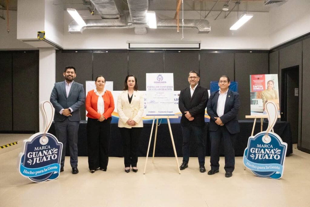 Gobierno de la Gente suman esfuerzos para fortalecer a las MIPYMES de Guanajuato Cristina Villaseñor y directivos de Fundación Coppel, FUNDES y ASKHA México trabajan a favor del sector empresarial en Guanajuato.